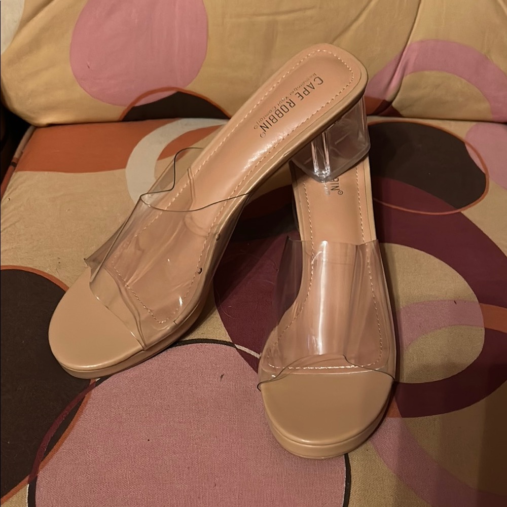 Cape Robbin Tan Cream Mules Modern Minimalist